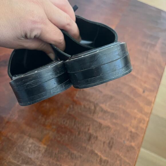 Freda Salvador soul lace up oxford mule black leather pointed toe academia Sz 6 - Picture 9 of 11